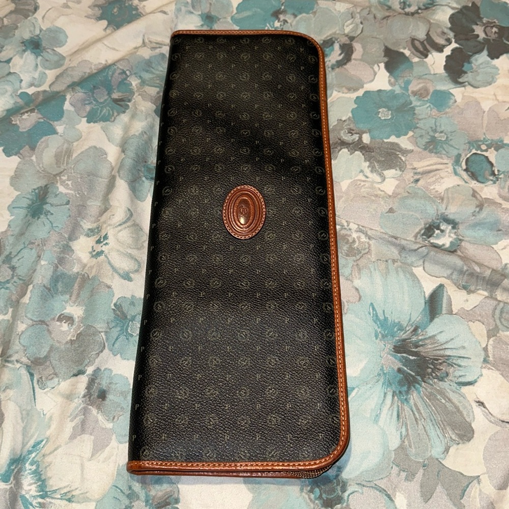 Vintage Pollini Signature Full Zip Tie Case PRISTINE